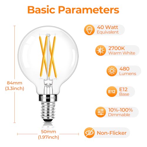 6 Pack G16.5 LED Light Bulbs