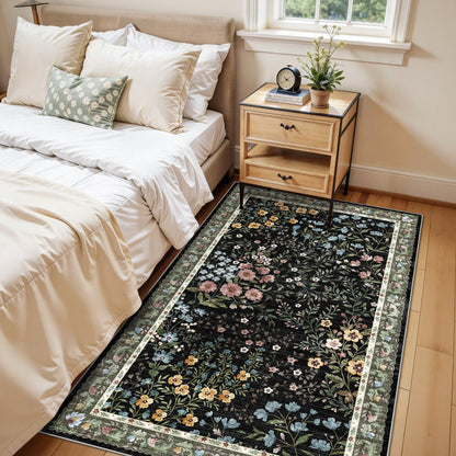 3x5 Entryway Rug Washable Rugs (Black / 3x5)