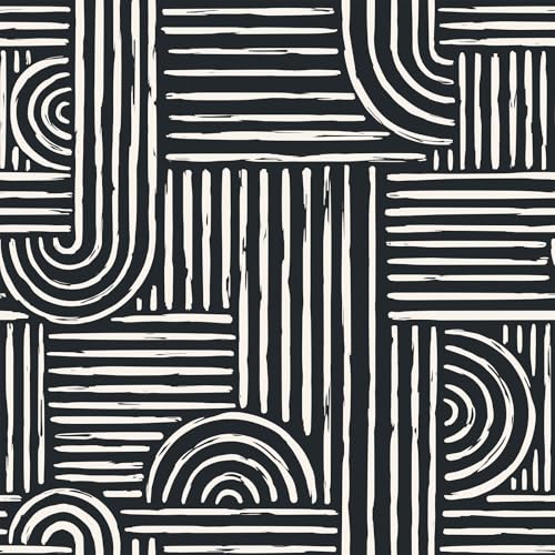 Geometric Peel and Stick Wallpaper Modern Mid Century Geometric Abstract Wall Paper