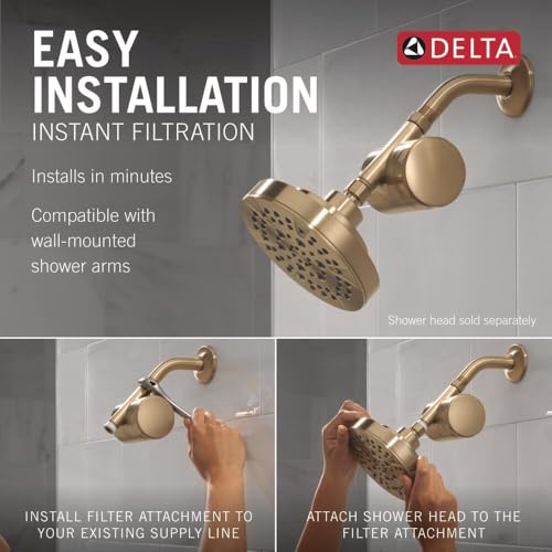 8 Setting Shower Head Brushed Nickel with Clarifi Standard Shower Filter Attachment with Filter