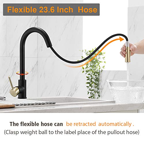 High Arc Single Handle Kitchen Sink Faucet With Pull Out Sprayer