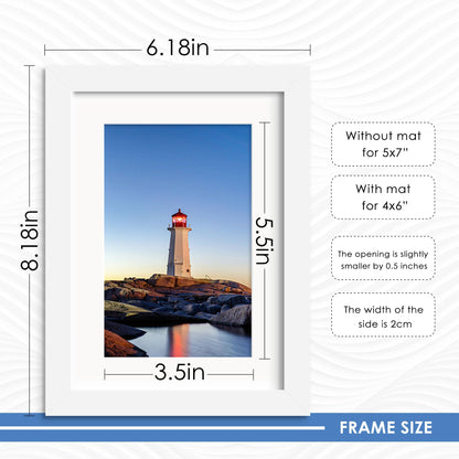 5x7 Picture Frame Set of 2 (White / 5x7)