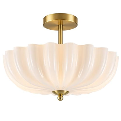 Gold Semi Flush Mount Ceiling Light (Gold)