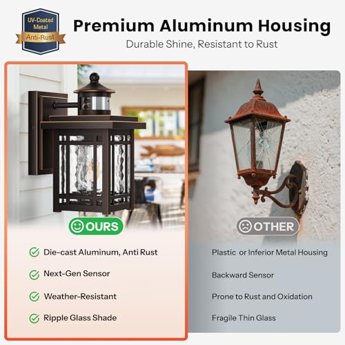 Outdoor Porch Lights Wall Mount (ORB(Gold Trim) / 1-pack)