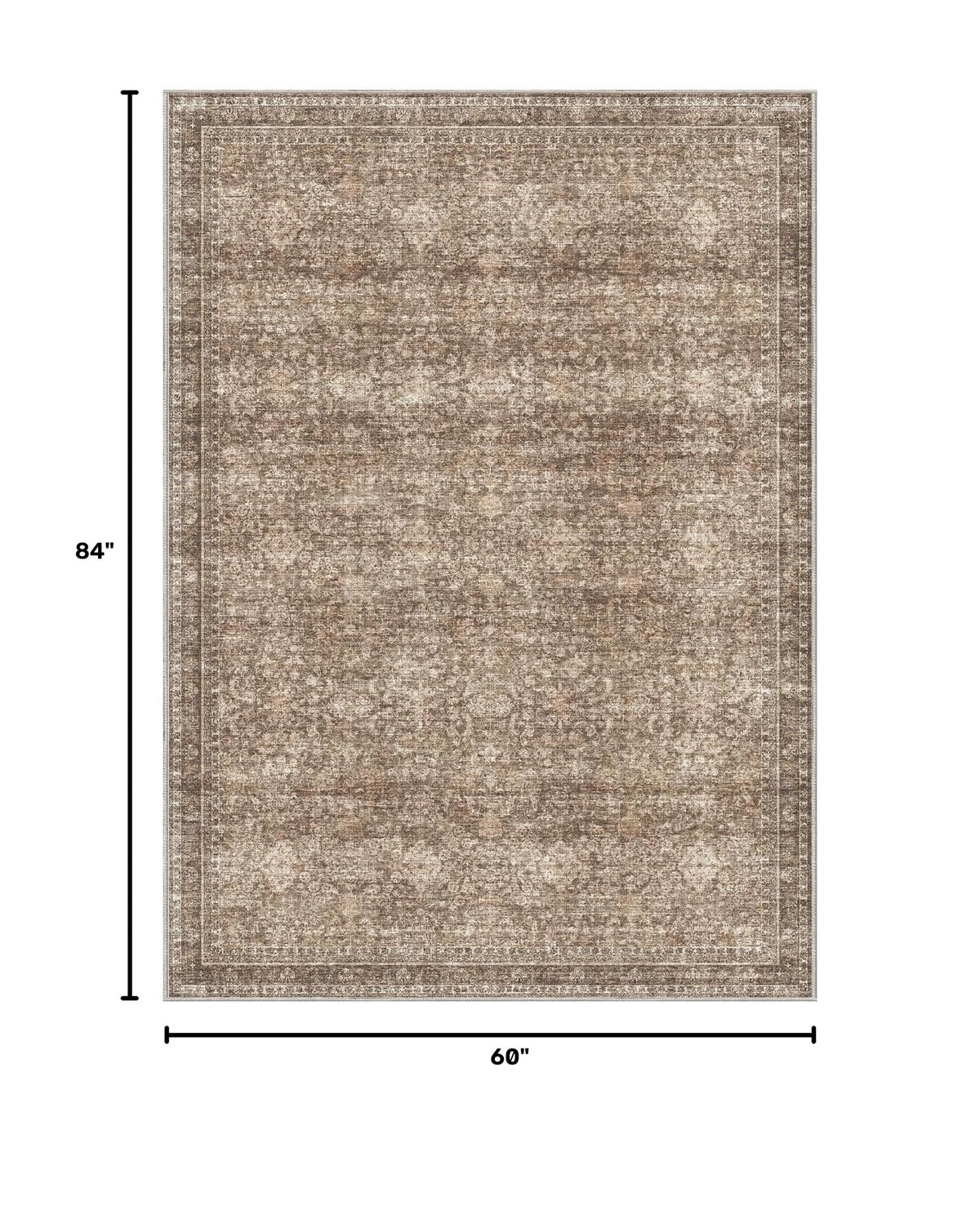 5x7 Area Rugs (Dark Brown / 5' x 7' (Rectangular))