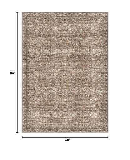 5x7 Area Rugs (Dark Brown / 5' x 7' (Rectangular))
