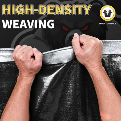 Tarps Heavy Duty Waterproof 6'x8' (Silver/Black / 6' X 8')