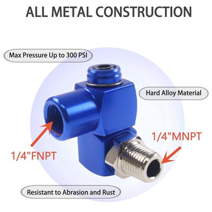2‑Pcs 1 4" NPT 360° Swivel Quick Connect Air Hose Fittings