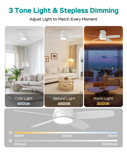 42 Inch Ceiling Fans with Lights (White / 42 Inch)