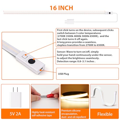 LED COB Under Cabinet Lighting with Memory Function