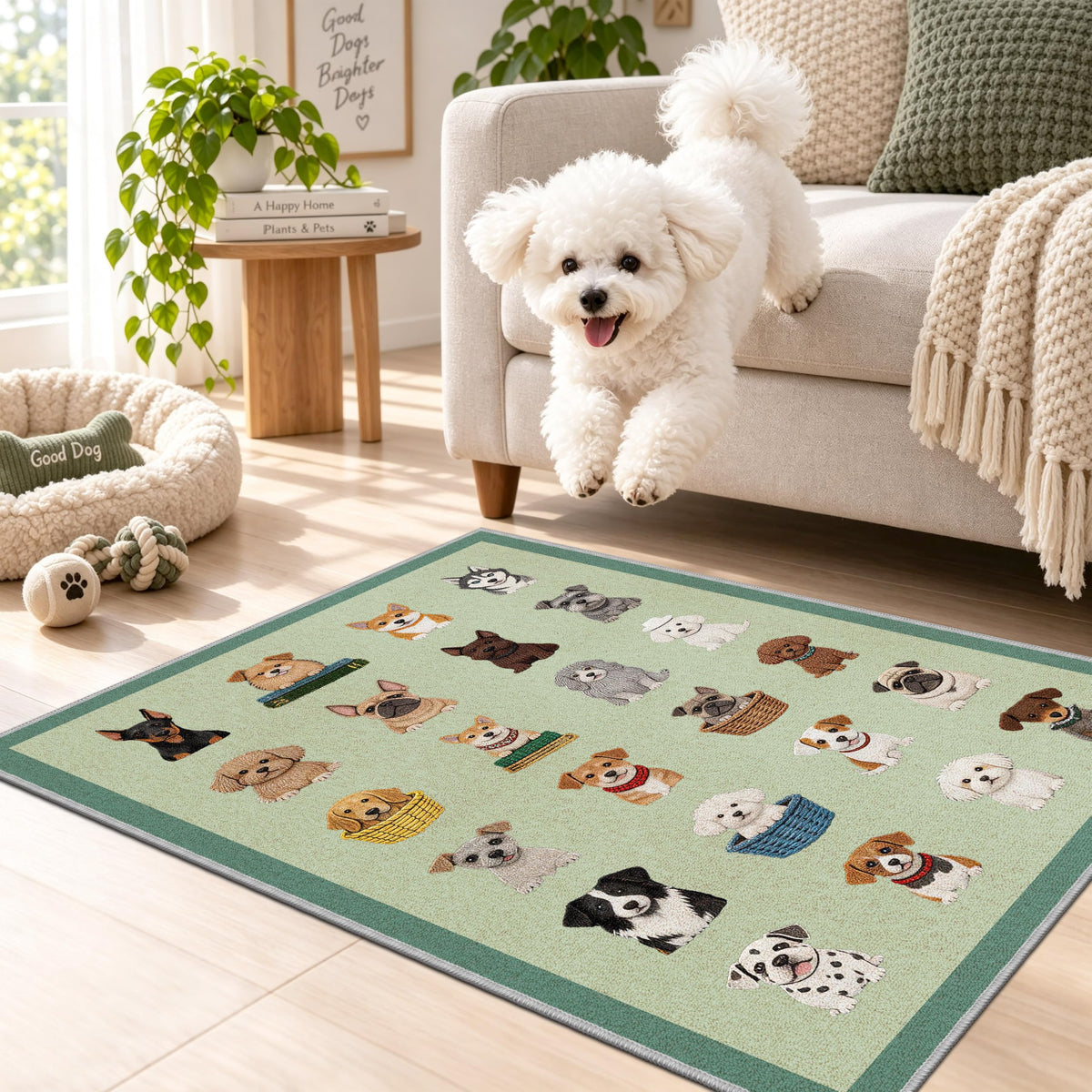Waterproof 2x3 Small Rug (Dog Green / 2' x 3' (Runner))