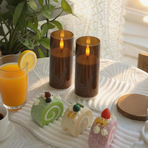 2 Pack LED Battery Operated Candles with Timer 2"x 5"