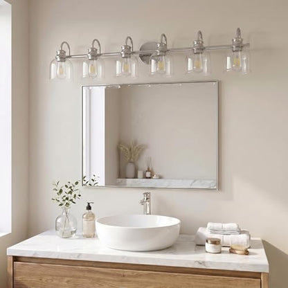 6 Lights 48" Bathroom Vanity Light Fixtures (Brushed Nickel / 6 Lights)
