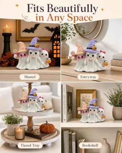 Halloween Decoration Indoor Ghost Figurine (White Ghost Trio)