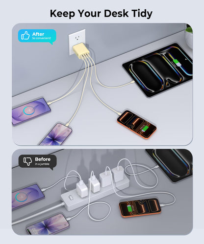 2 Pack] USB Fast Charging Block (2Pack Soft Yellow / 40W)