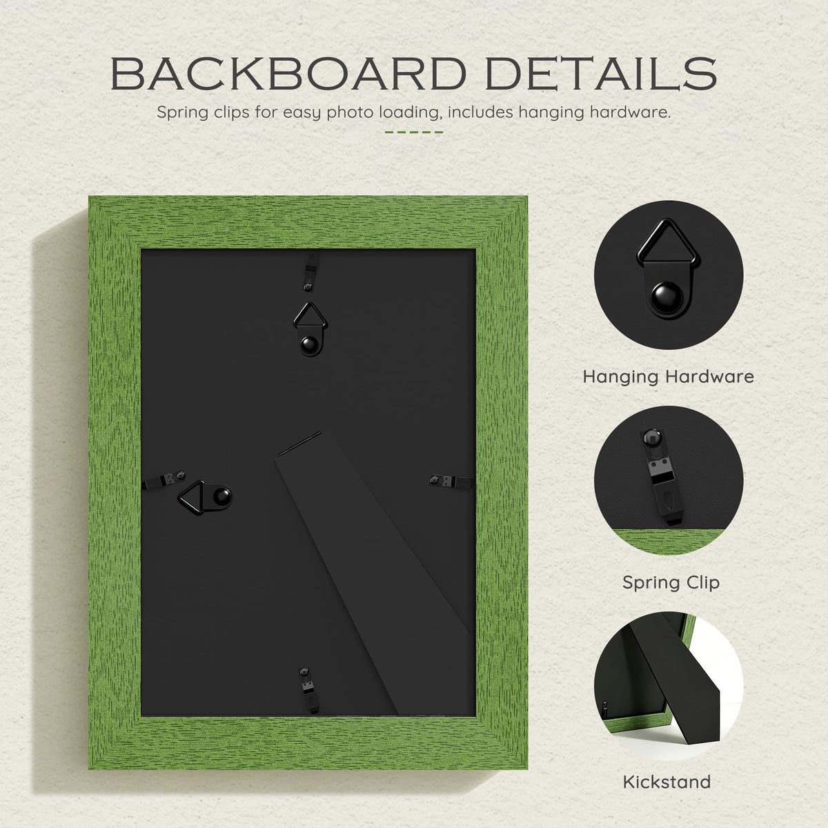 5x7 Green Wood Grain Picture Frame (Green Frame Green Mat / 5x7)