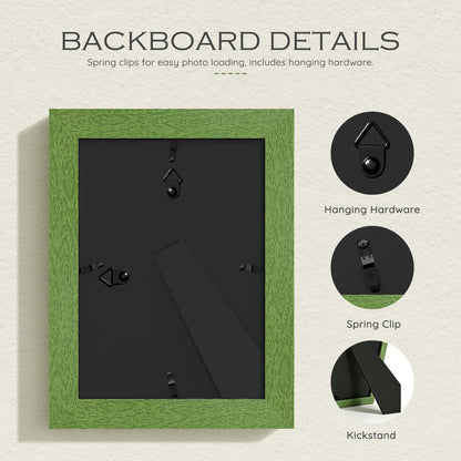 5x7 Green Wood Grain Picture Frame (Green Frame Green Mat / 5x7)