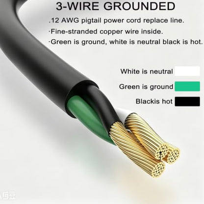 Heavy Duty Replacement Power Cord