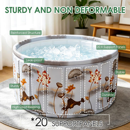 Portable Bathtub for Adults 164 Gal (B-Lotus / 47.2x21.7 Inch)