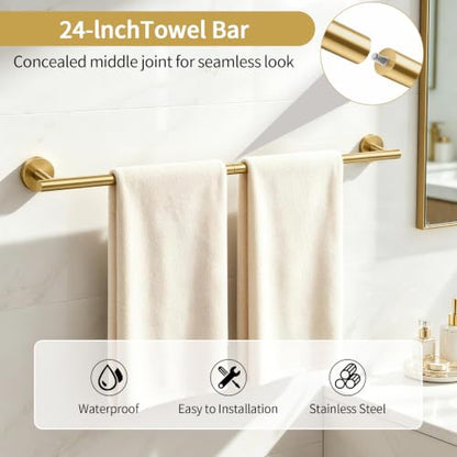 5 Piece Bathroom Accessories Set 24 Inch Bathroom Towel Bar