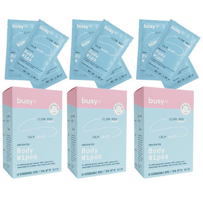 Calm Body Wipes for Women with Ceramides & Coconut Oil (10 Count (Pack of 3))