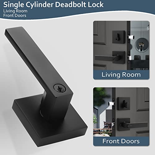 Deadbolt and Door Handle Set