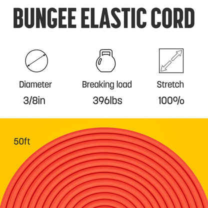 Bungee Cord 3 (Orange / 3/8" x 50FT)