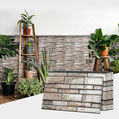 10 Sheet Brick Peel and Stick Kitchen Backsplash Tiles