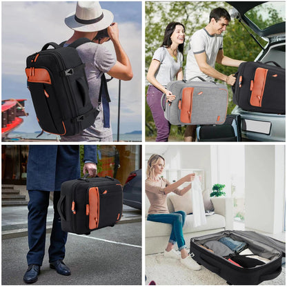 40L Expandable Travel Backpack (Black / 20 inches)