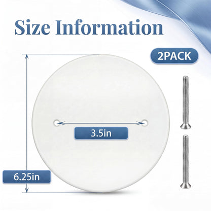 2 Pack 6.25 Inch Ceiling Cover Plate with 3.5" Mounting Hole Spacing