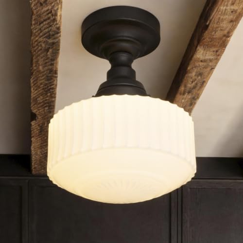 Modern Schoolhouse Semi Flush Mount Ceiling Light