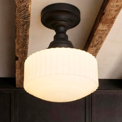 Modern Schoolhouse Semi Flush Mount Ceiling Light