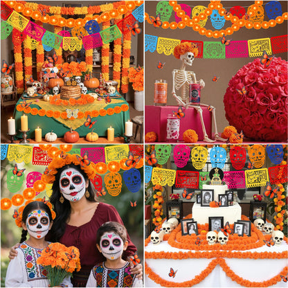 60Pcs Day of the Dead Decor (Orange)