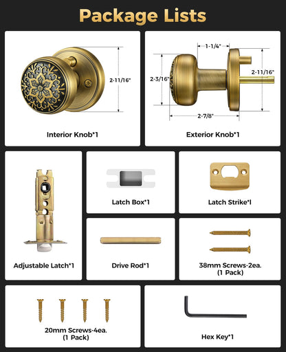Brass Door Knobs (Brass)
