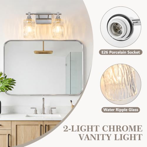 Modern 2 Light Bathroom Light Fixtures (Chrome / 2-light)