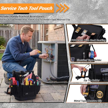 Electrician Tool Bag HVAC Tool Bags with Hard Bottom