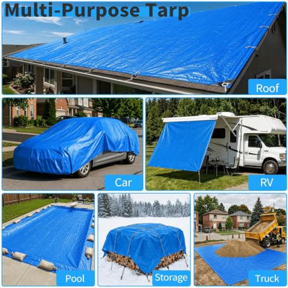 18x26 FT Tarps (Blue / 18' X 26' Customized Size)