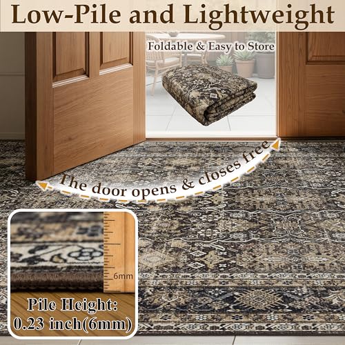 Washable Area Rug 5×7 for Living Room (Copper / 5' x 7' (Rectangular))
