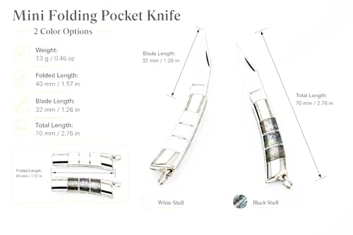 Miniature Gadgets Abalone Pocket Knife