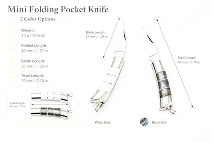 Miniature Gadgets Abalone Pocket Knife