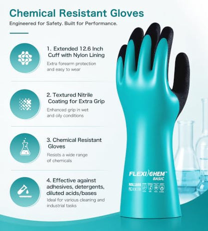 Heavy Duty Nitrile Chemical Work Gloves