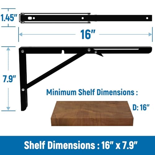 16 Inch Folding Shelf Brackets