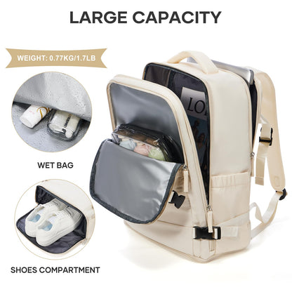 Travel Backpack For Women Men (Off-white / 25 liters)
