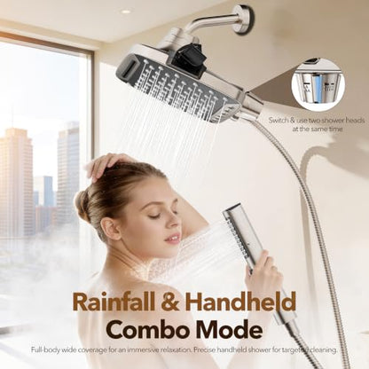 High Pressure Rain Shower Head with Handheld Spray