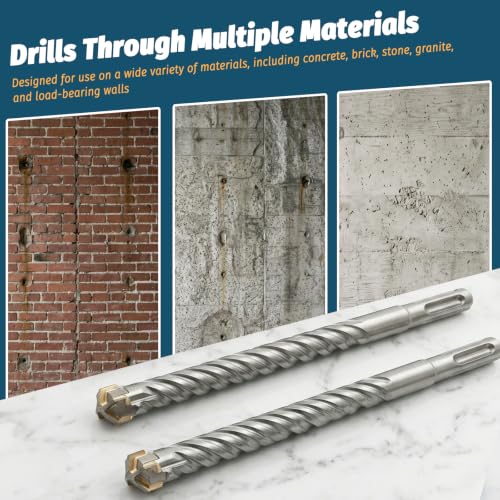 SDS Plus Carbide Cross Tip Rotary Hammer Drill Bits for Concrete and Masonry