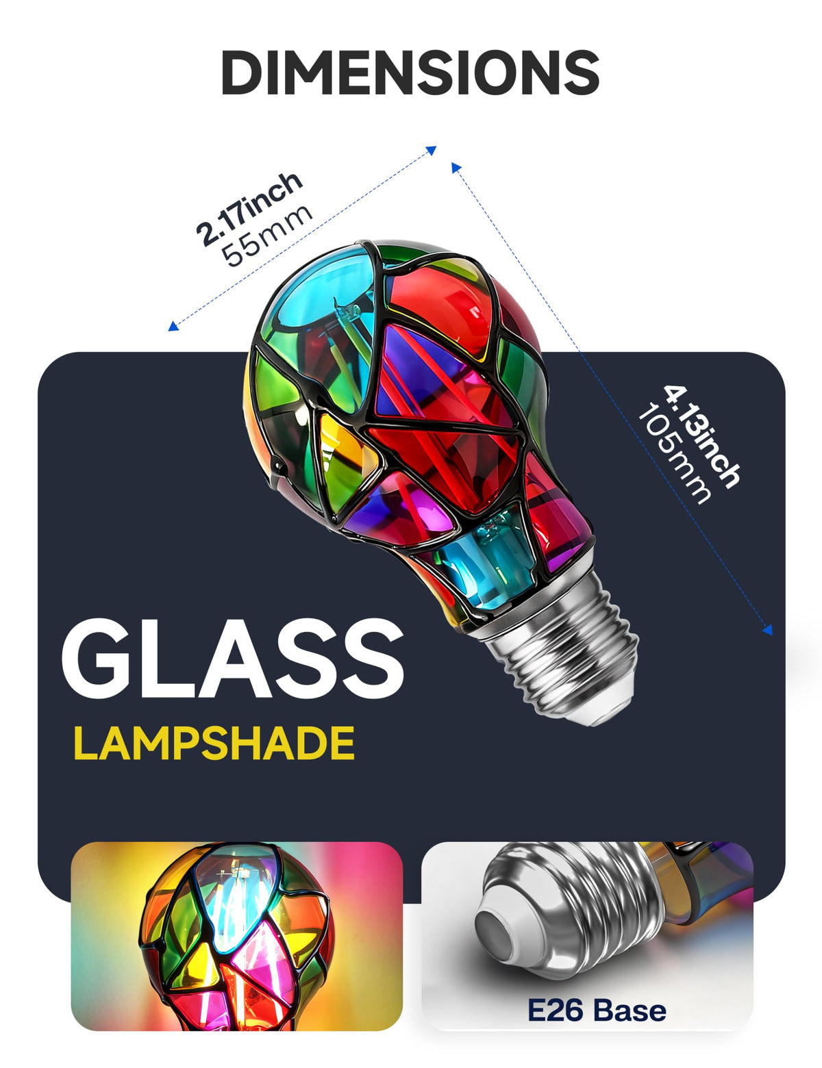 Stained Glass Light Bulb (Rainbow Tone Color)