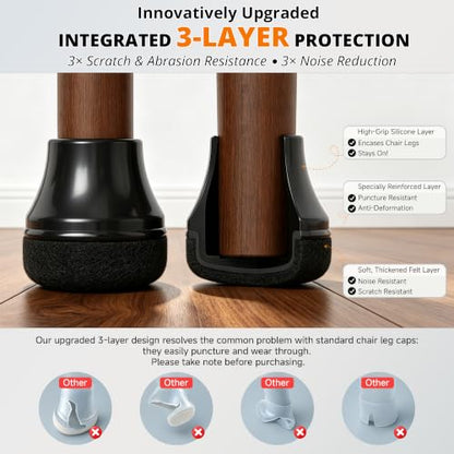 Chair Leg Floor Protectors for Hardwood Floors