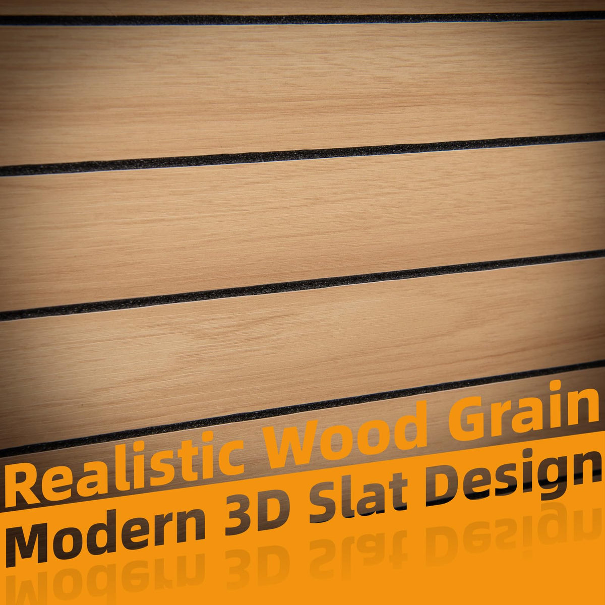 6 Pack Peel and Stick PVC Wood Slat Wall Panel (Oak)