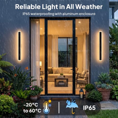 2 Pack RGB Outdoor Wall Lights