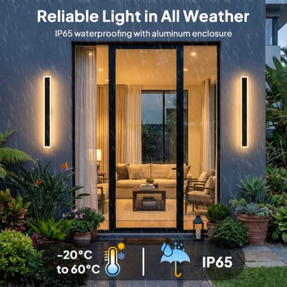 2 Pack RGB Outdoor Wall Lights